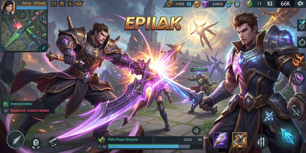 Gameplay seru dan strategis di 66K, MOBA terbaik.