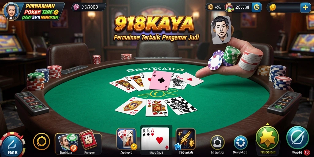 Screenshot gameplay Poker yang seru dan mendebarkan.