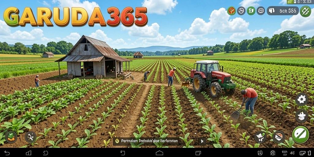 Tampilan gameplay menarik dalam GARUDA365 dengan aktivitas bertani.