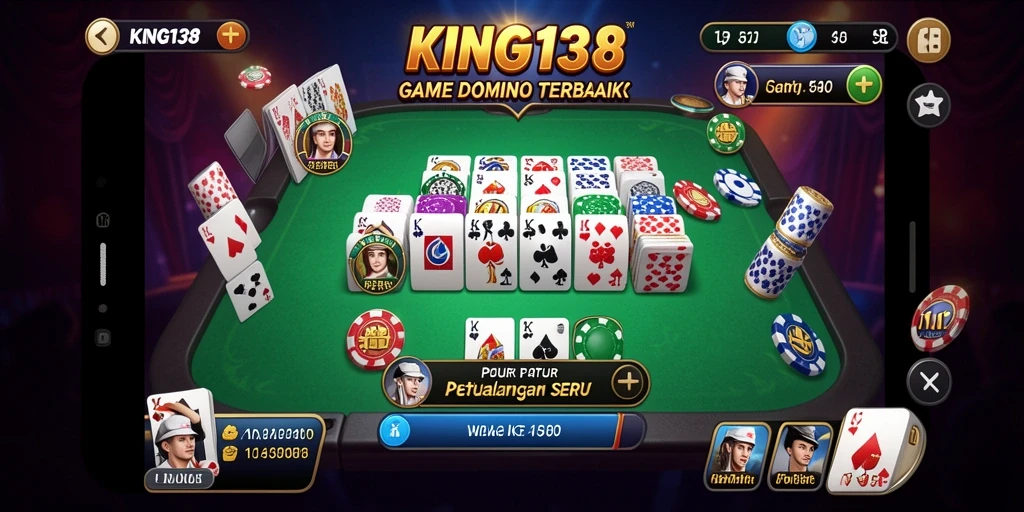 Tampilan grafis menarik dari gameplay Domino di KING138.