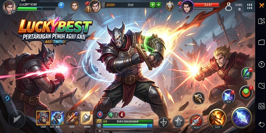 Tangkapan layar menampilkan aksi pertarungan seru dalam LUCKYBEST.