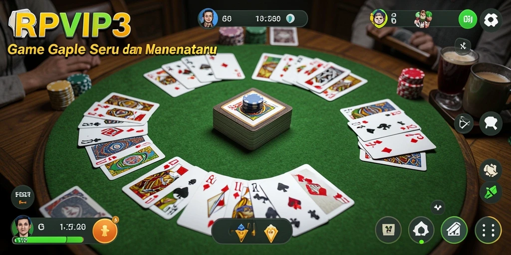Tampilan gameplay RPVIP3 yang seru dan interaktif saat bermain Gaple.
