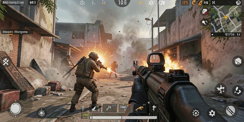 Tampilan gameplay seru dalam T6 dengan aksi tembak-menembak yang intens.