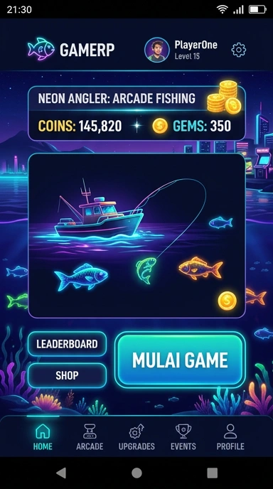 Screenshot dari antarmuka aplikasi gamerp.