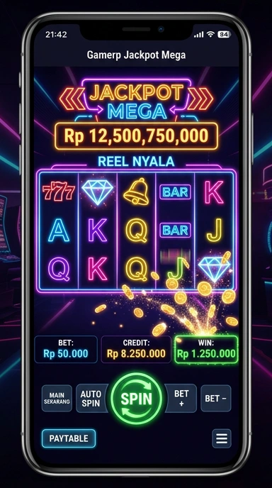 Tampilan aplikasi gamerp yang user-friendly.